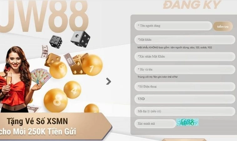 Hướng Dẫn Chi Tiết Đăng Ký UW88 Cho Người Mới Bắt Đầu 2 Biểu mẫu đăng ký UW88